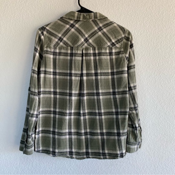 Staccato‎ Womens Green Plaid Flannel Roll Up Sleeve Button-Down Shirt Size Small - Picture 3 of 12